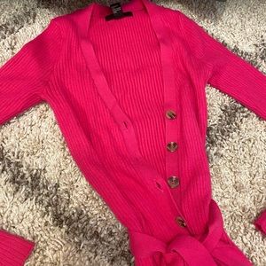 Pink Sweater Midi Dress